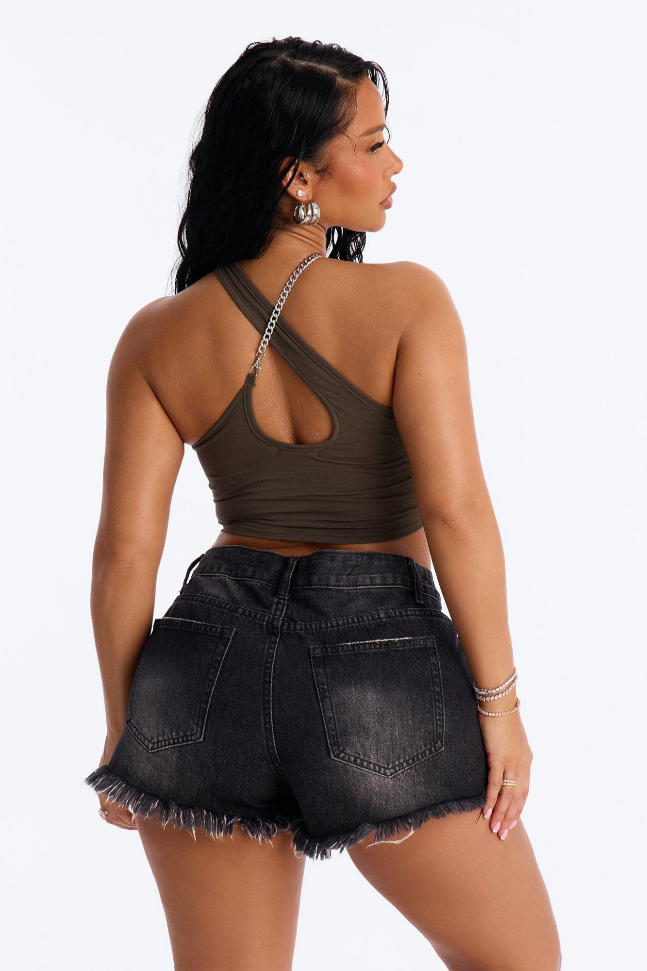 Motorcycle Speed Shop Halter Top - Olive Female Product Image