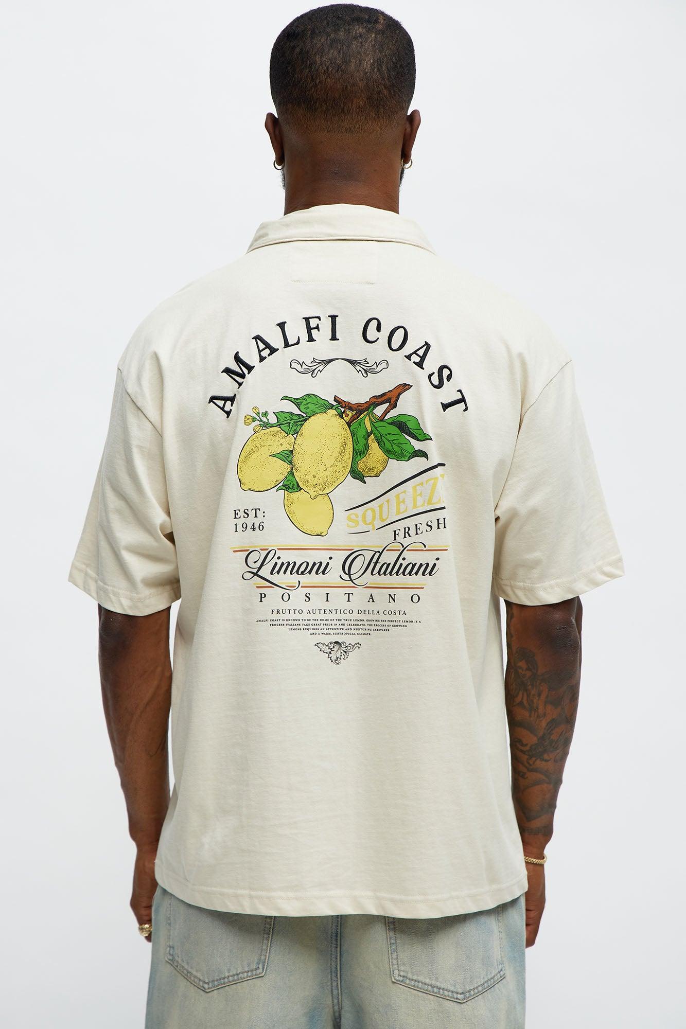Amalfi Coast Johnny Collar Polo - Off White Product Image