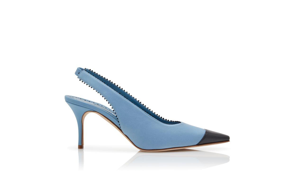 GAIUS Light Blue Nappa Leather Slingback Pumps Product Image