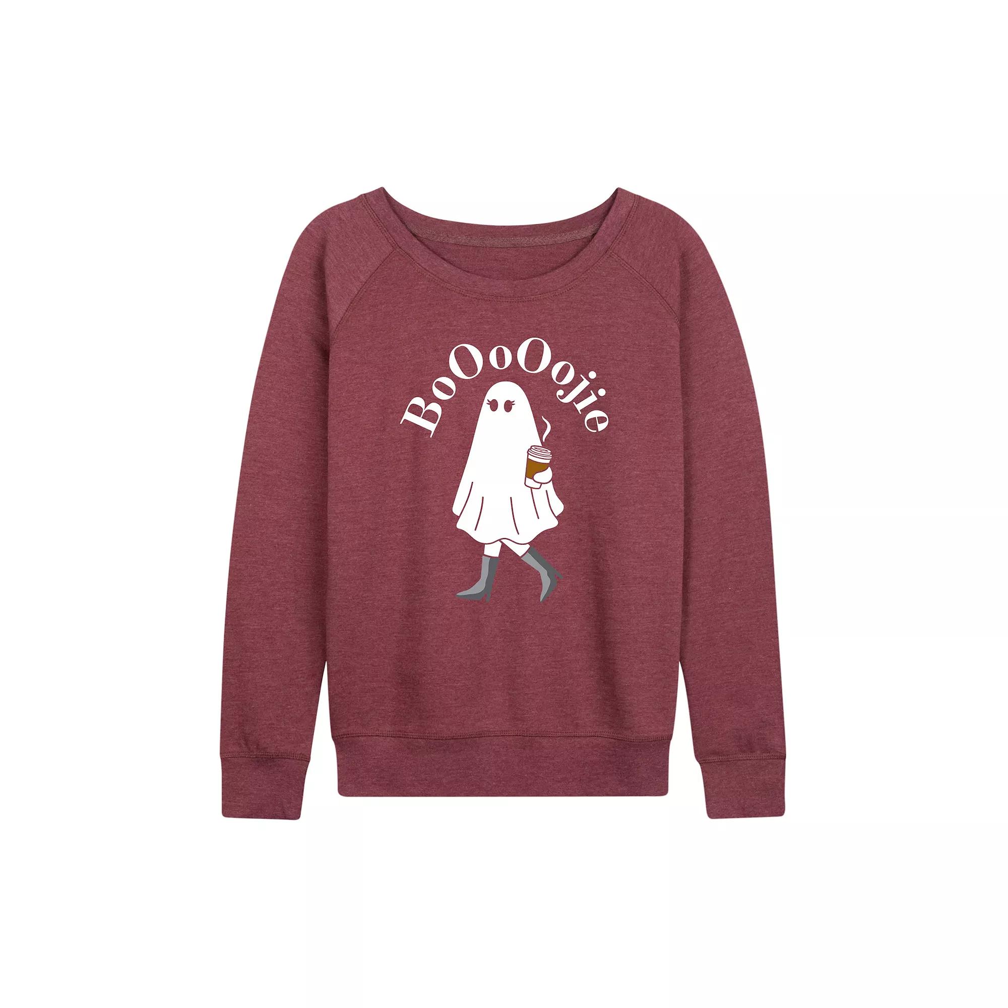 Women's Boojie Ghost Halloween French Terry Long Sleeve Tee,  Product Image