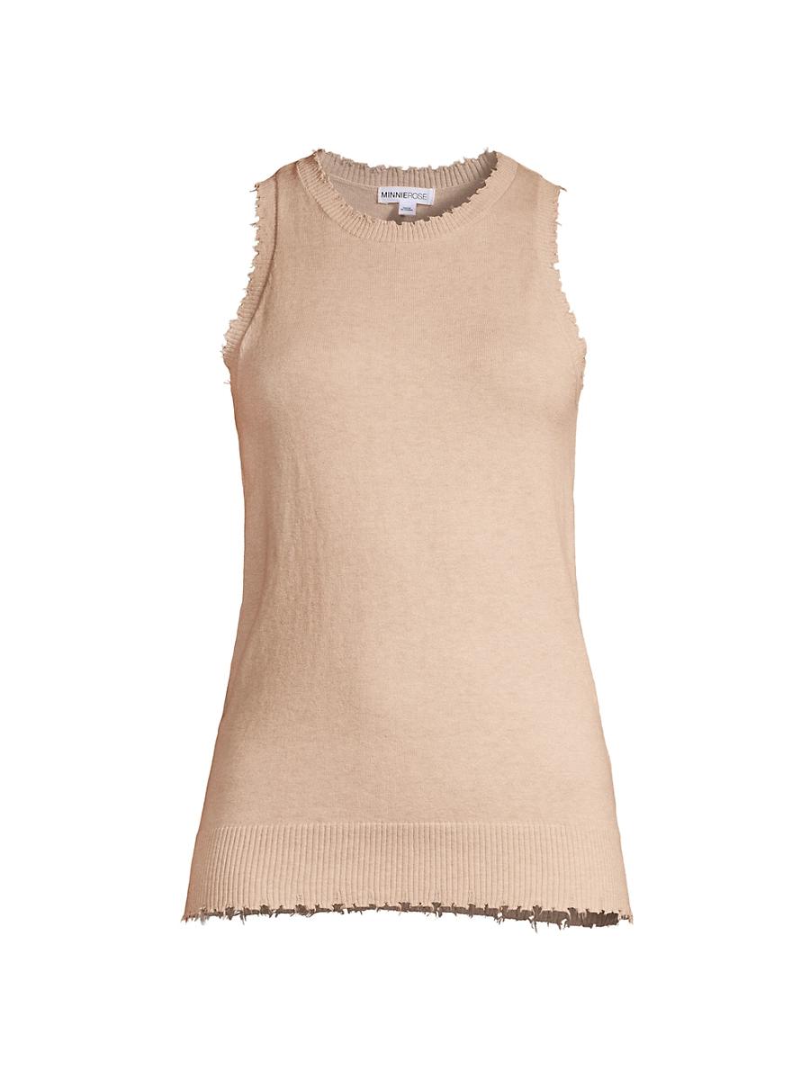 Womens Frayed Tank Top Product Image