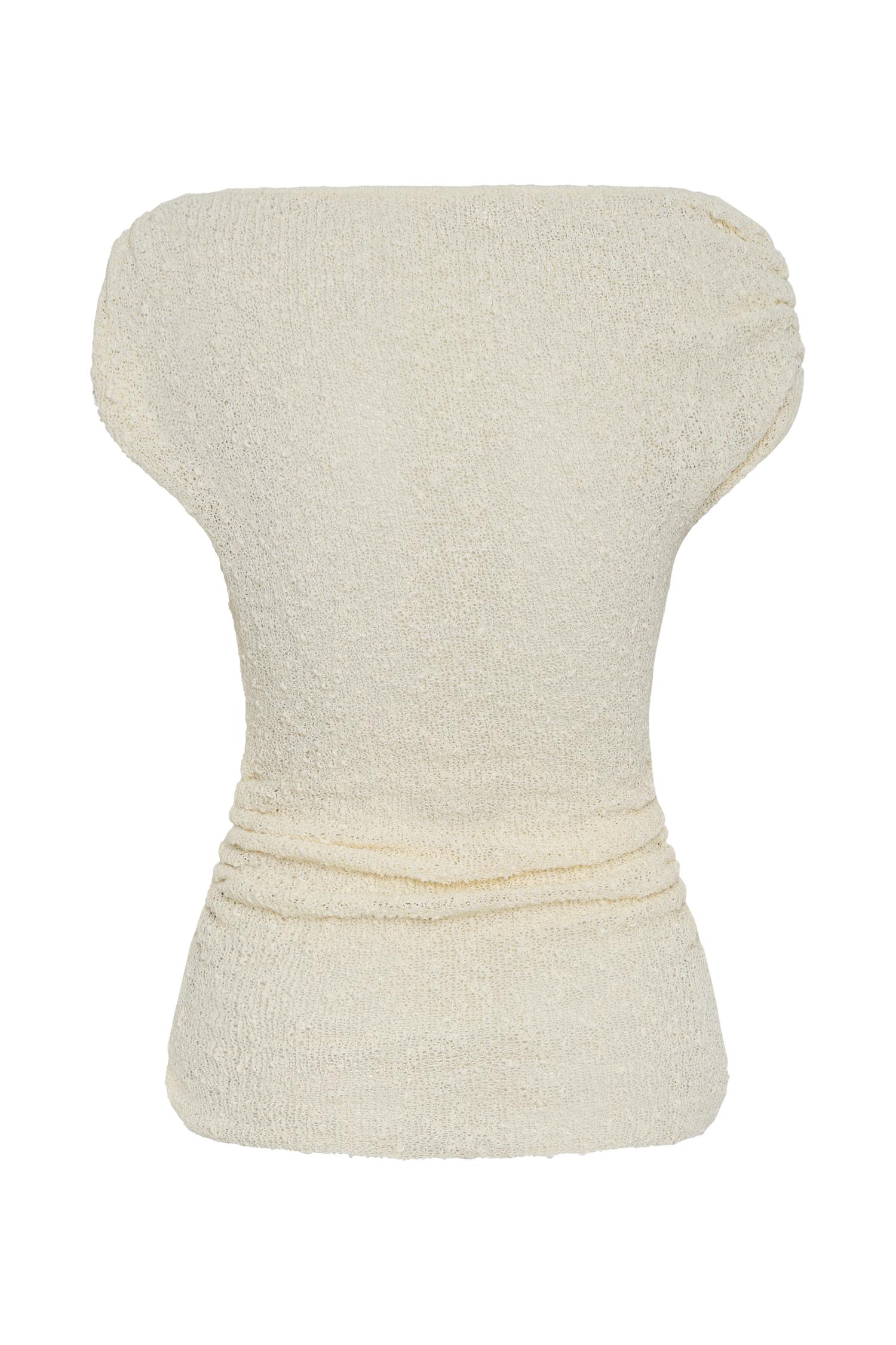 Chloe Off Shoulder Boucle Knit Top - Ivory Product Image