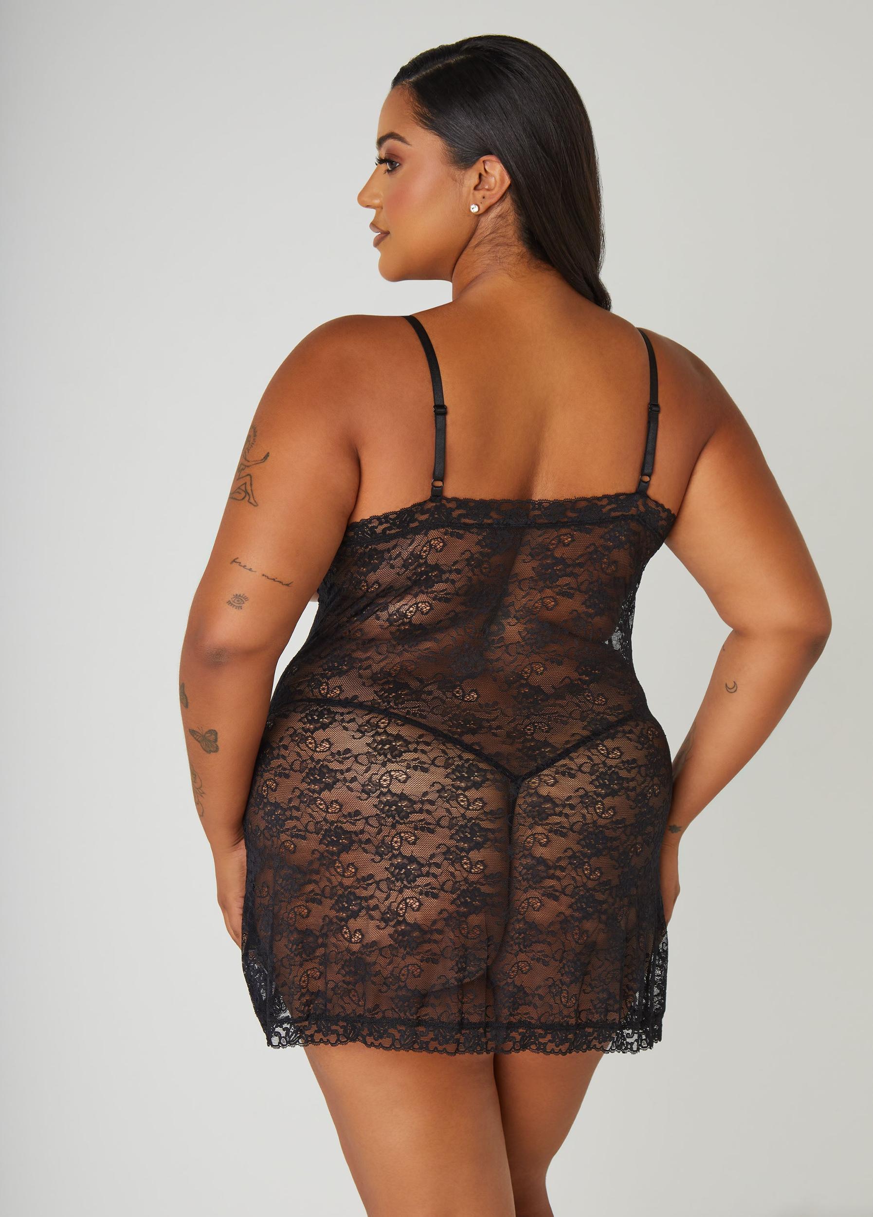 Cupless Lace Chemise Set Product Image