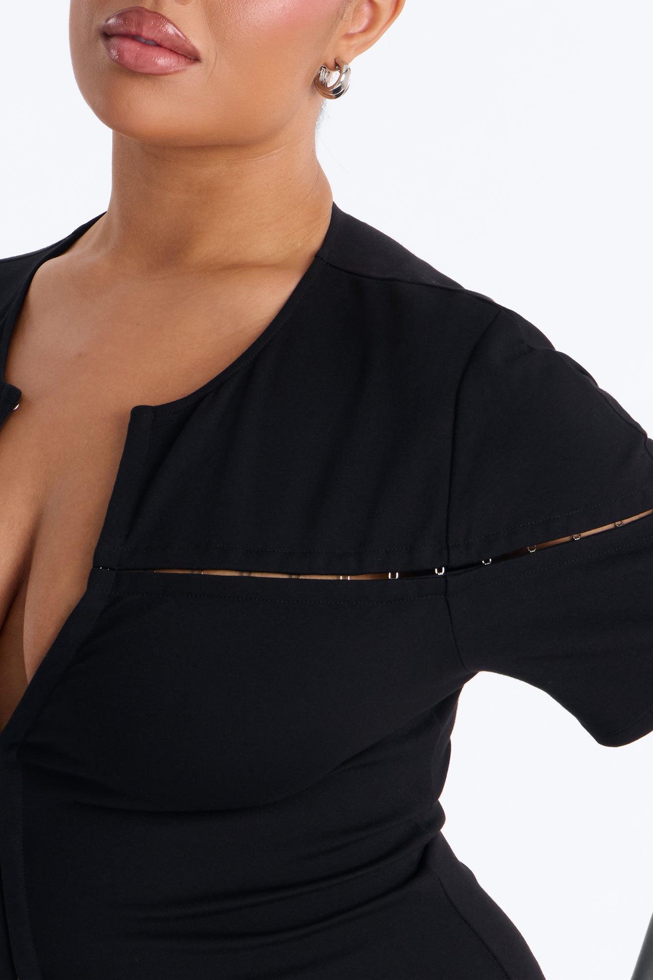 Hooked On You Short Sleeve Top - Black Female Product Image