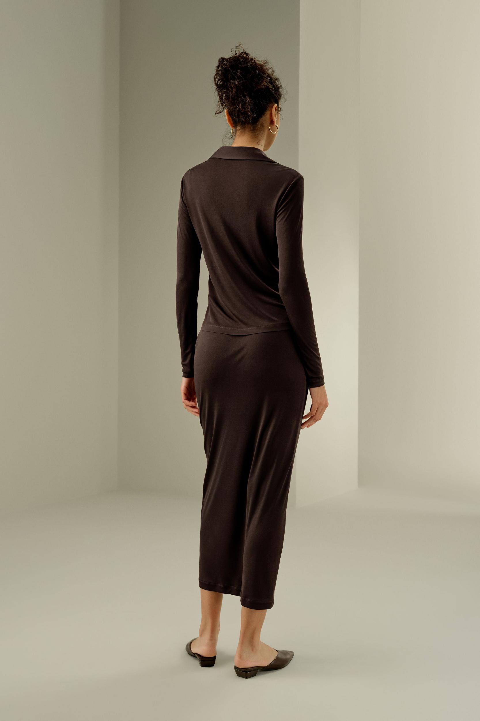 Basic Slim Silk Jersey Shirt Product Image