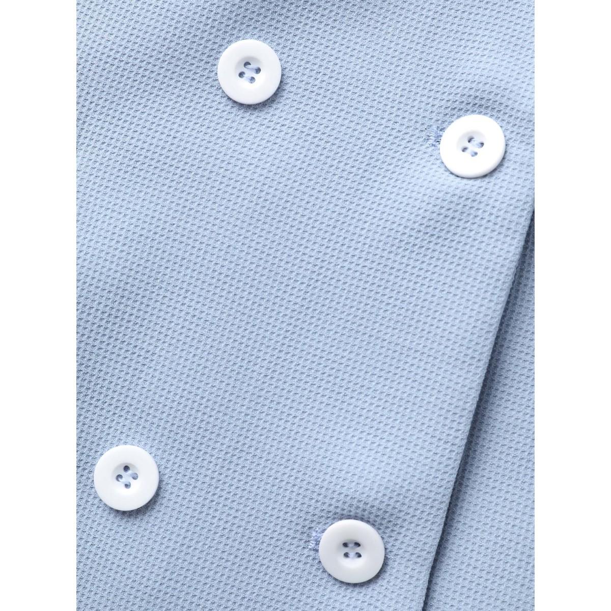 Plus Size Suit Collar Flap Pocket Back Slit Blazer LightBlue Women Everyday Button Sleeve Elbow-length sleeve Suit Collar 12/L Open pocket with flap Elegant Blazers BloomChic Product Image