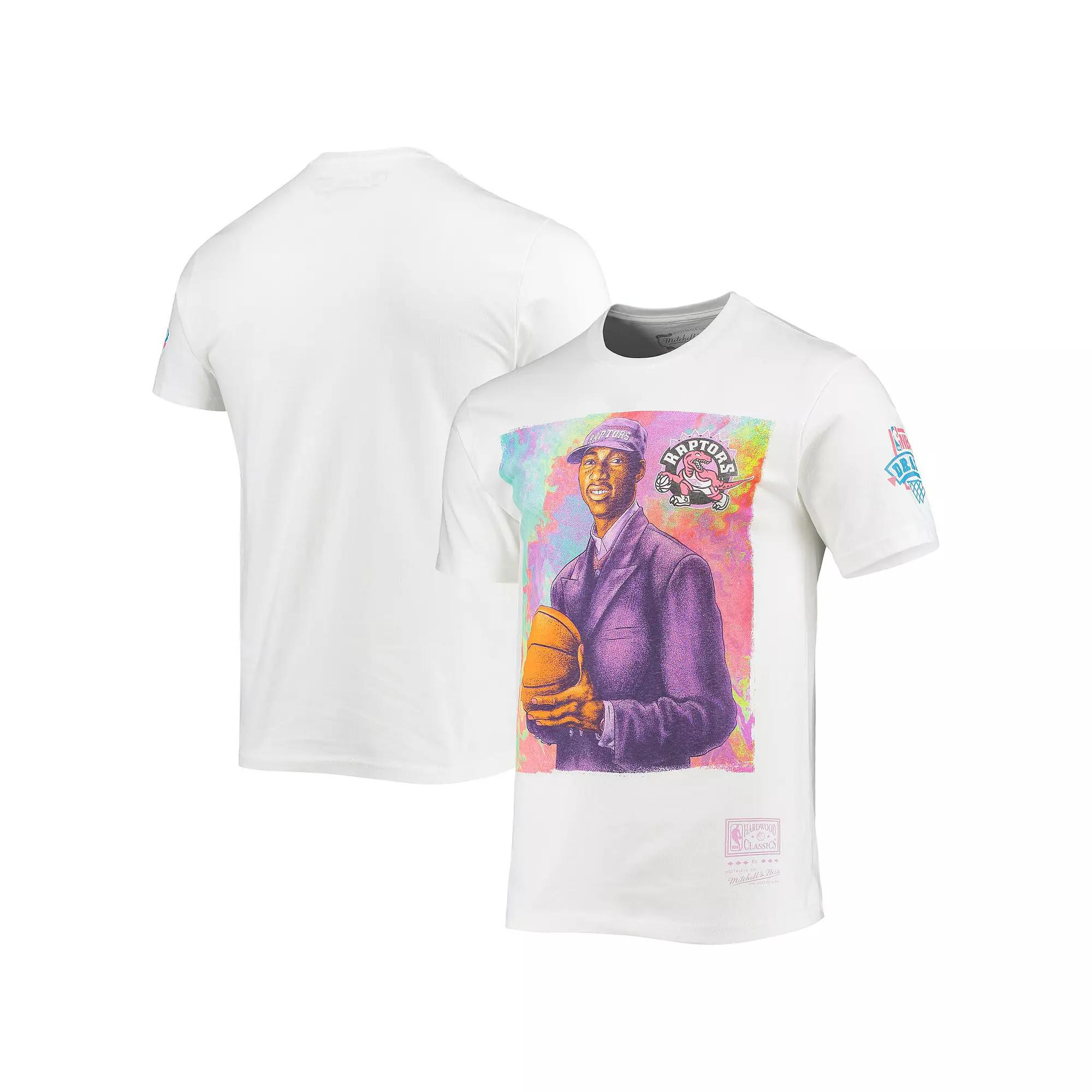 Men's Mitchell & Ness Tracy McGrady White Toronto Raptors Hardwood Classics Draft Day Colorwash T-Shirt, Size: XL, Rpt White Product Image