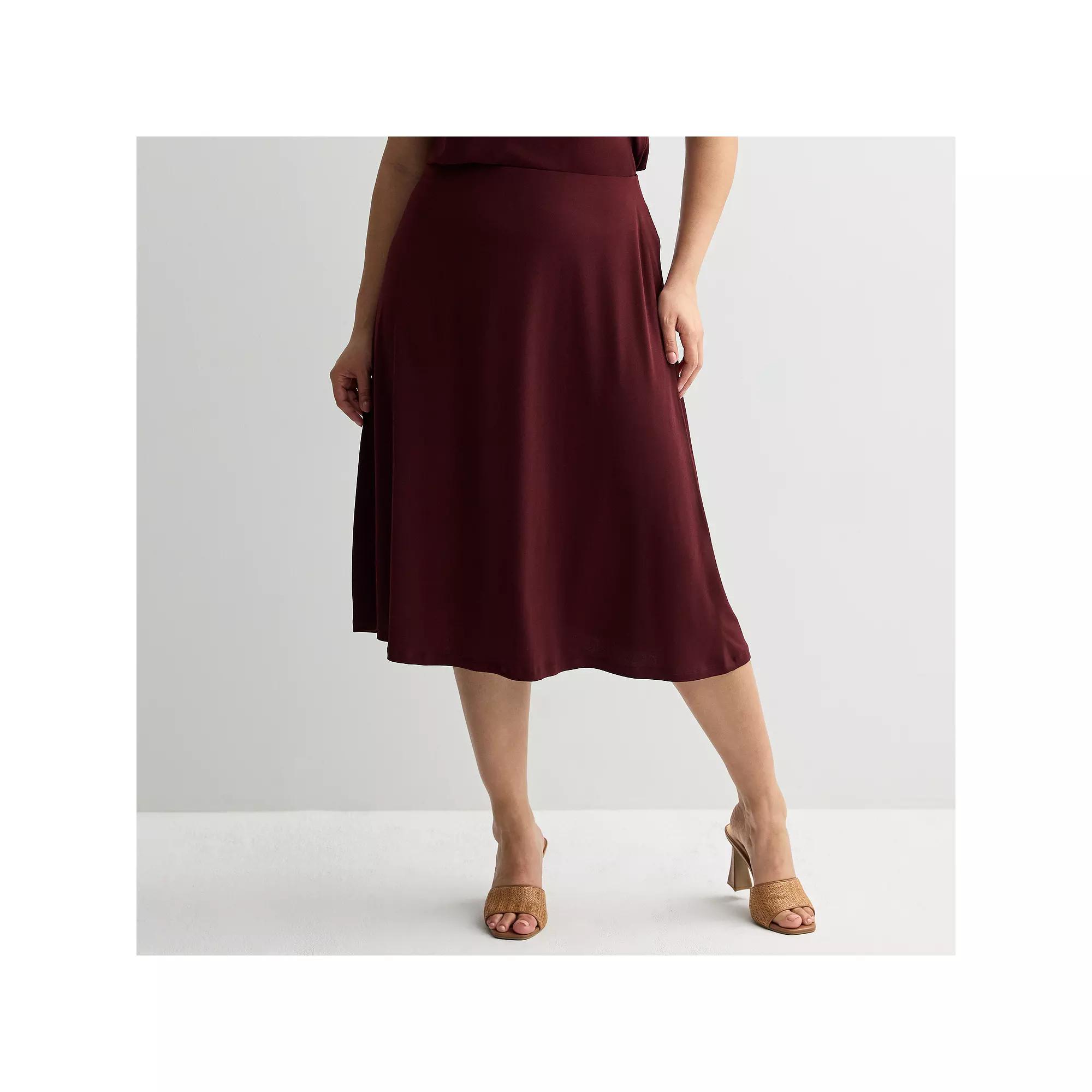 Plus Size Nine West Knit Midi Skirt, Women's, Size: 3XL, Maddie Purple Product Image