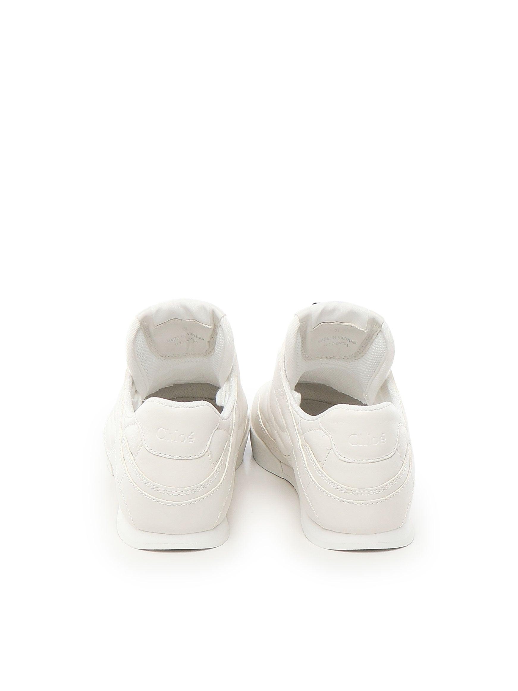 CHLOÉ Womens Chloe Kick Brand-patch Leather Low-top Trainers In White Product Image