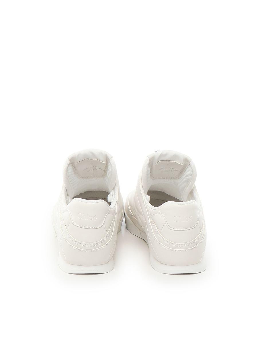 CHLOÉ Womens Chloe Kick Brand-patch Leather Low-top Trainers In White Product Image