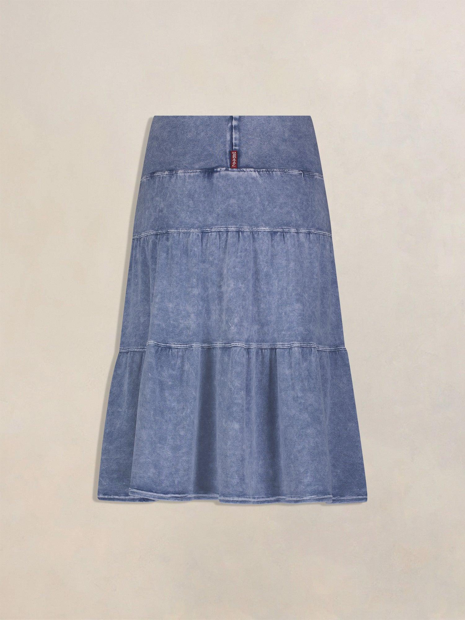 Hard Tail Tiered Knee Length Skirt T-229 Product Image
