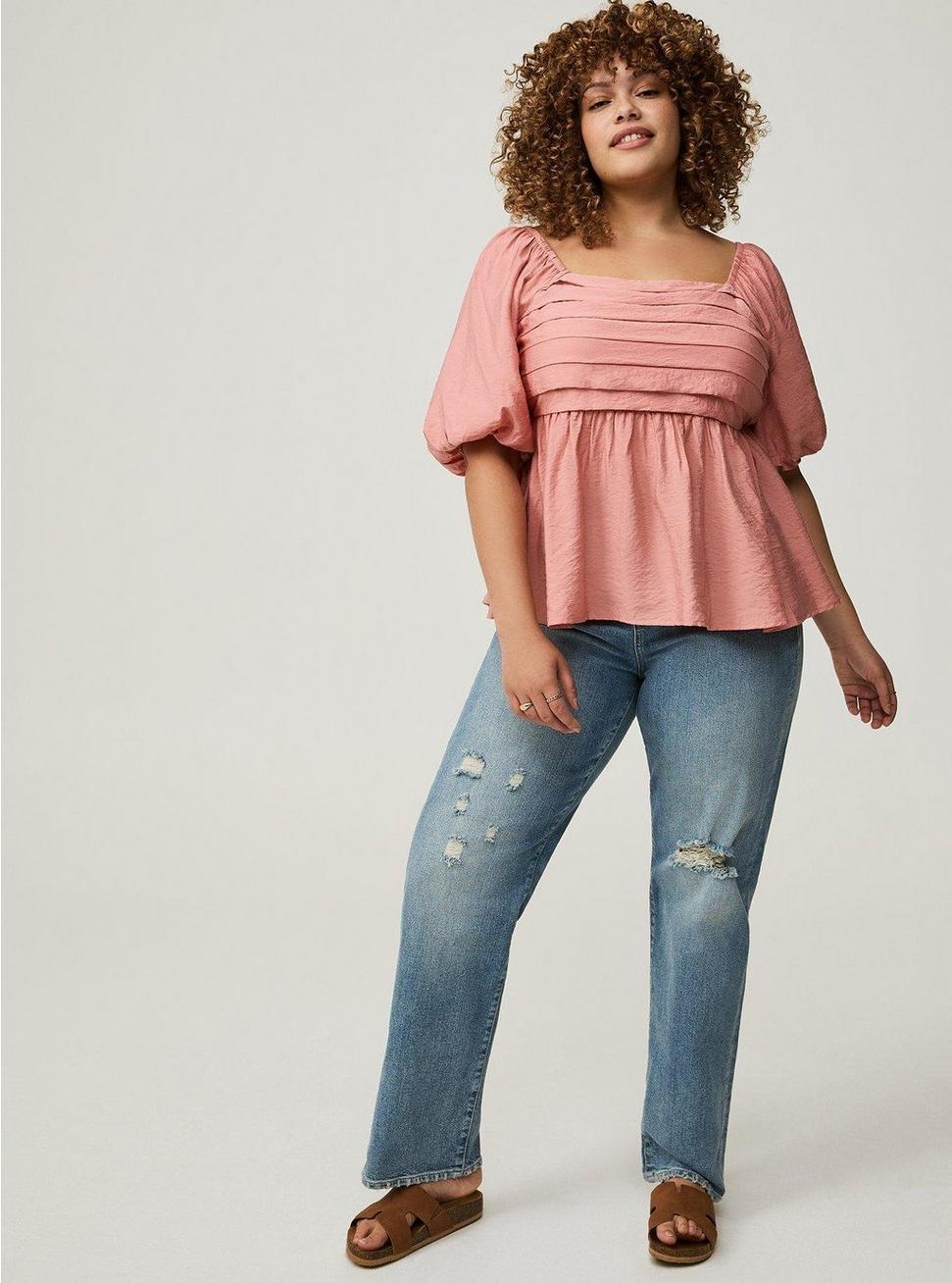 Ruched Puff Sleeve Top Product Image