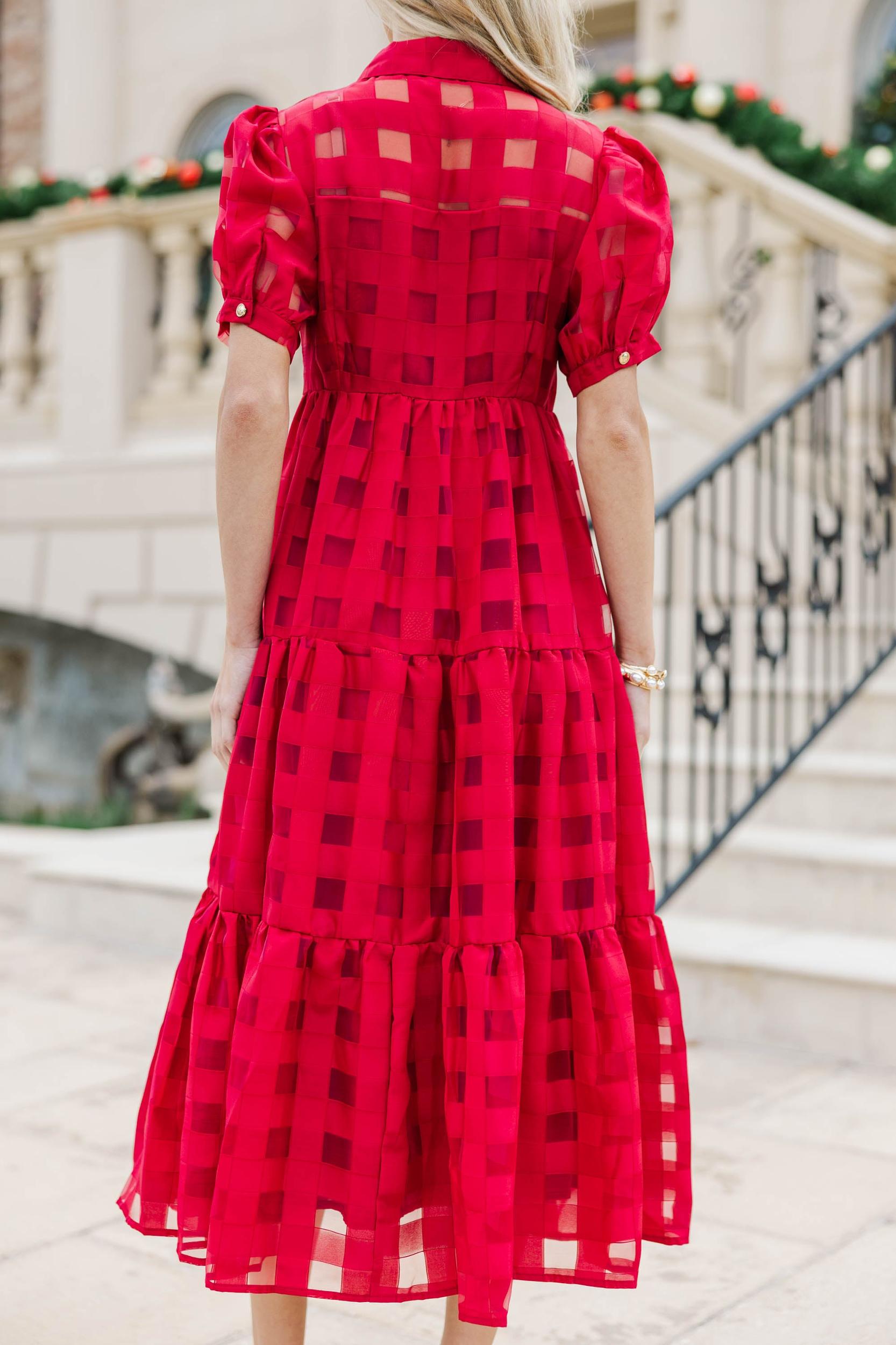 So Worth It Organza Button Down Midi Dress Female Product Image