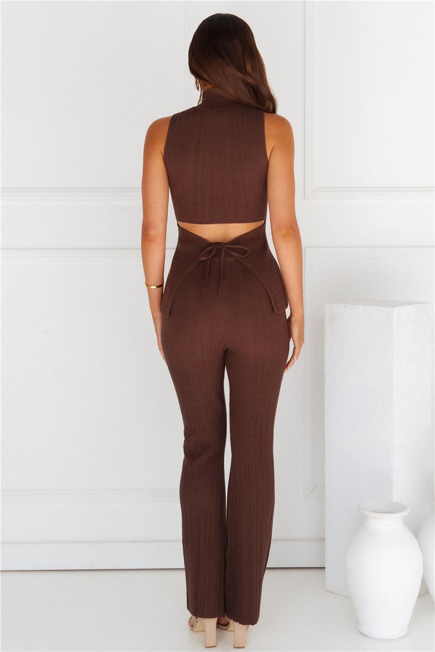 Star Power Ribbed Pants Brown Product Image