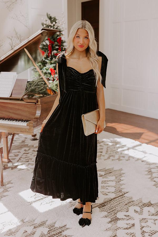 Cranberry Martini Velvet Midi in Black Product Image