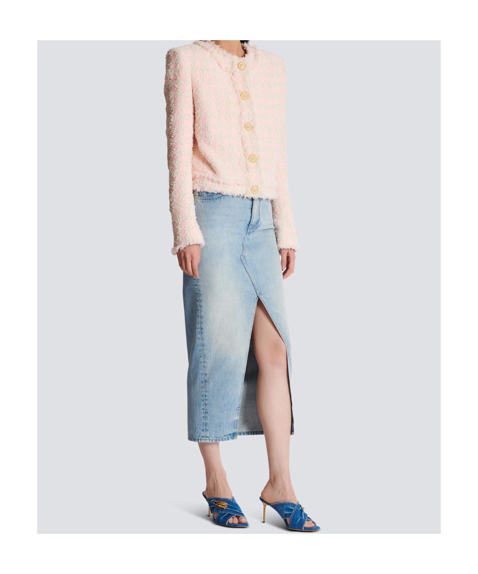 BALMAIN 5-button Textured Tweed Jacket In Neutral Product Image