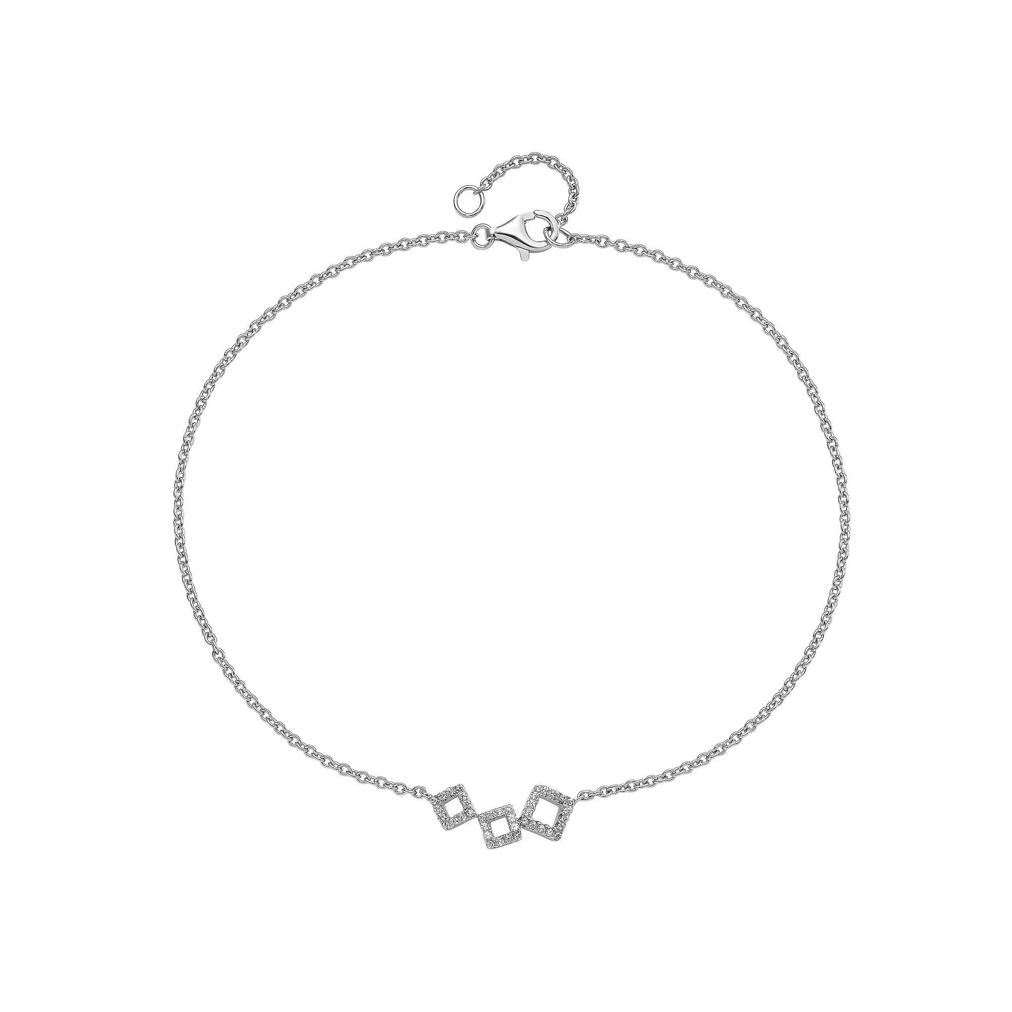 Sophie Miller Sterling Cubic Zirconia Geometric Anklet, Women's, Size: 9.50 Product Image