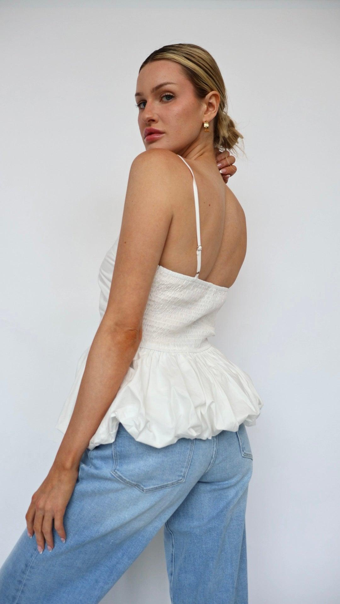 Peplum Bubble Hem Top Product Image