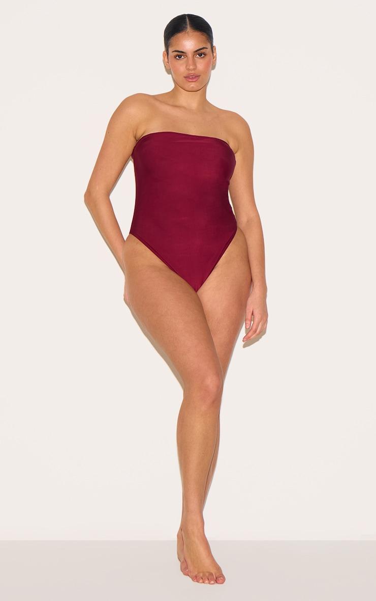 Plus Berry Strapless Swimsuit Product Image