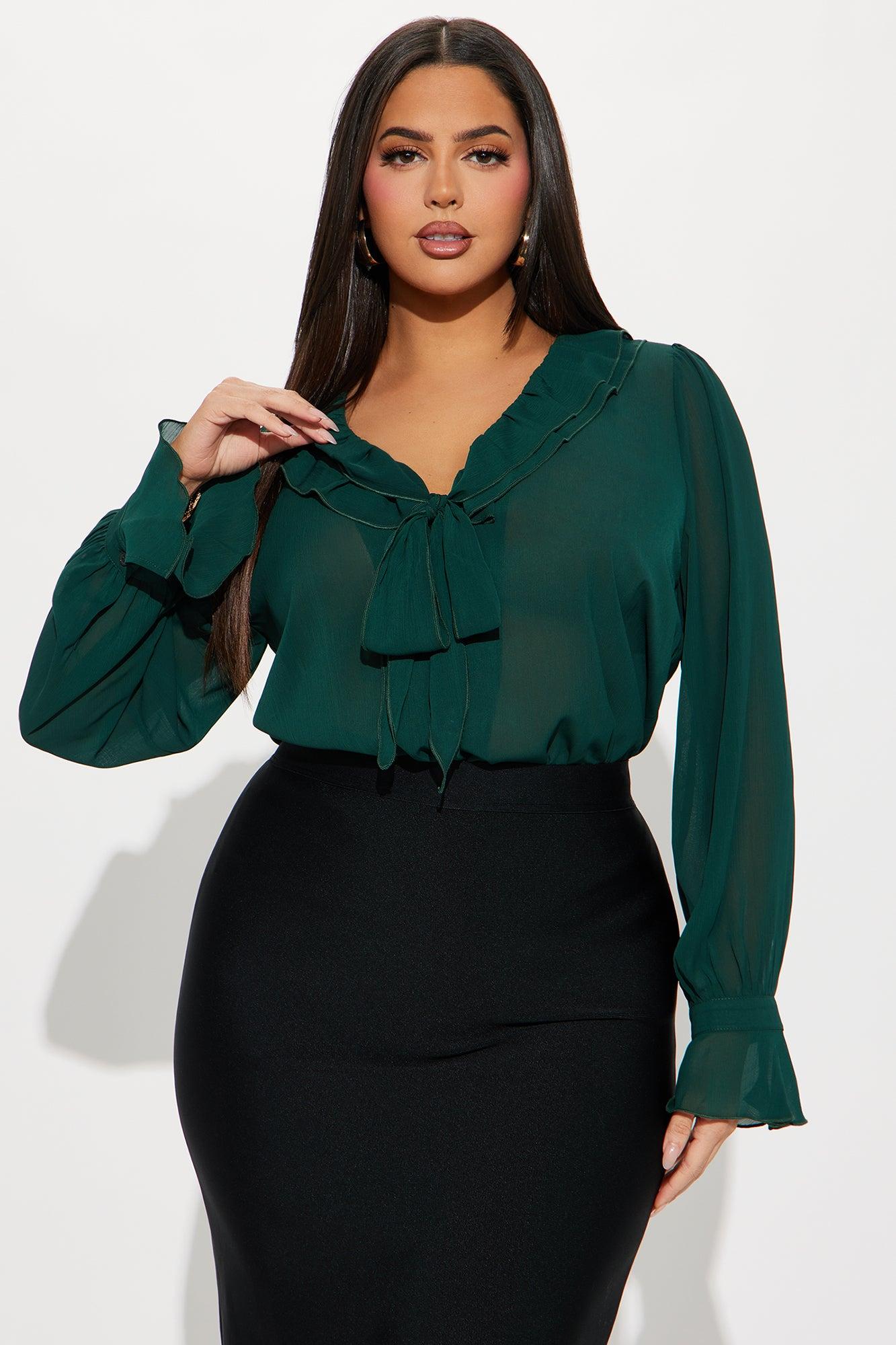 Zephyra Ruffle Top - Hunter Product Image