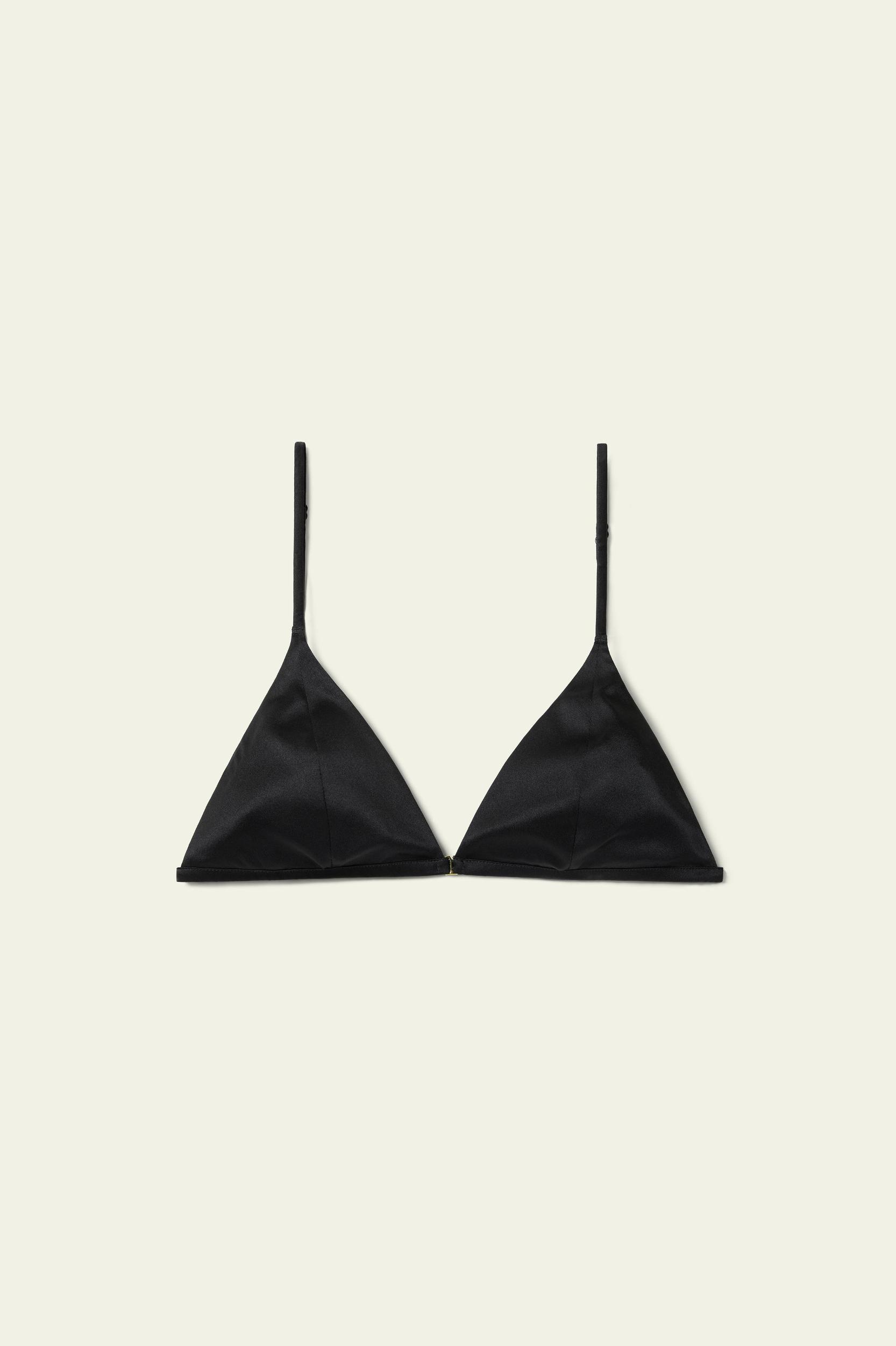 LILYSILK Women's Stretch Silk Triangle Bra, Black XS, Washable Comfort Product Image