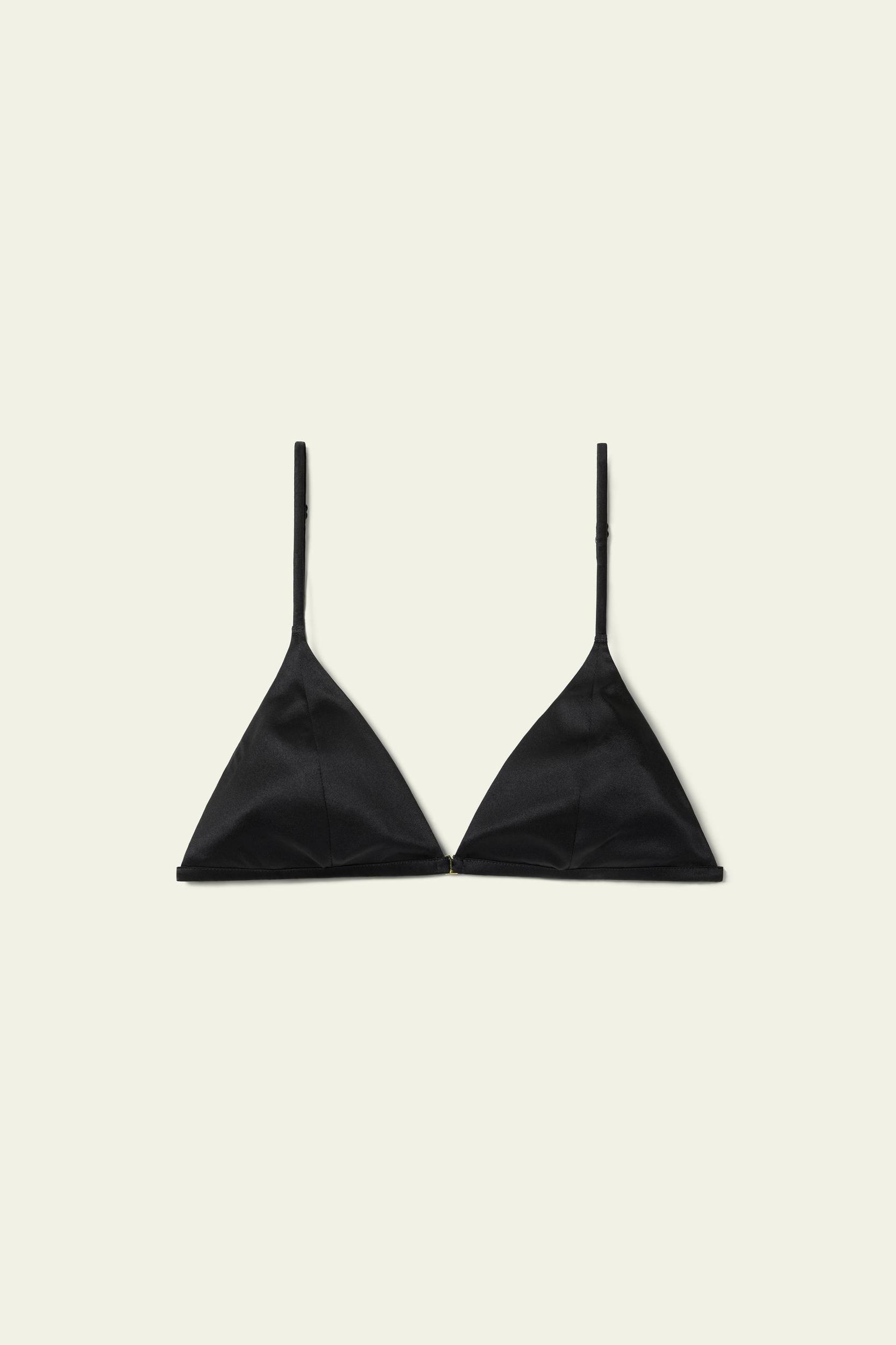 LILYSILK Women's Stretch Silk Triangle Bra, Black XS, Washable Comfort Product Image