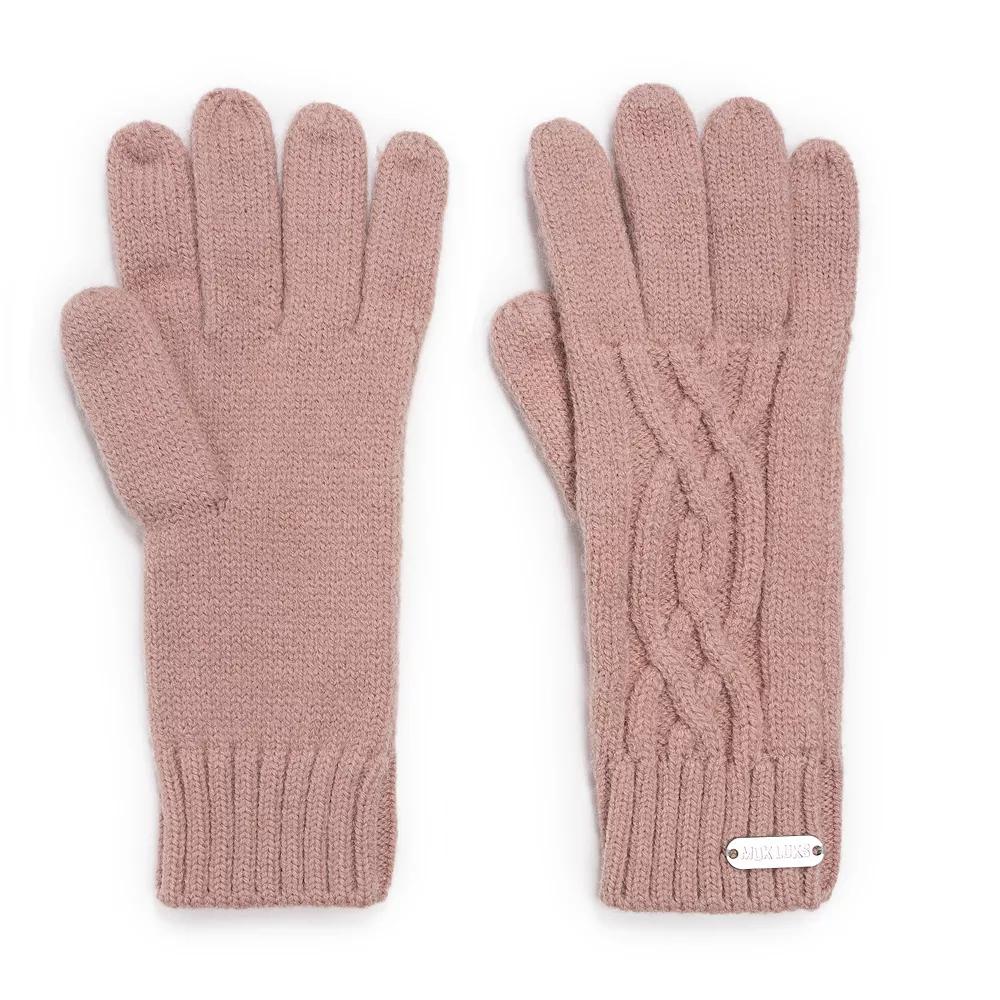Women's MUK LUKS Cozy Knit Gloves, Candied Pink Product Image