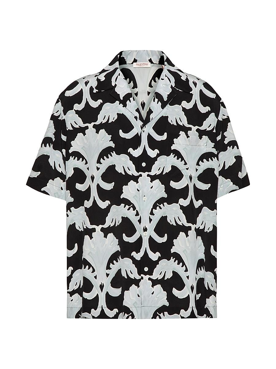 Mens Metamorphos Wall Print Silk Bowling Shirt Product Image