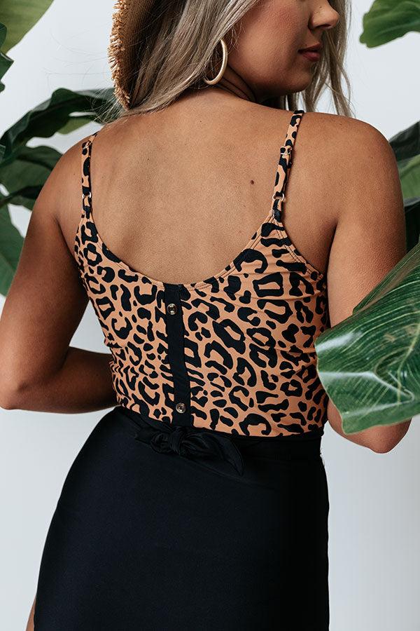 Coastal Vacay Leopard Bikini Top Product Image