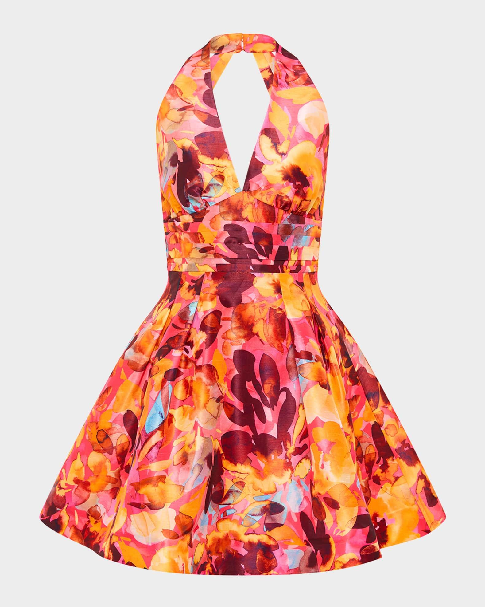 Gardenia Pleated Fit-&-Flare Mini Dress Product Image