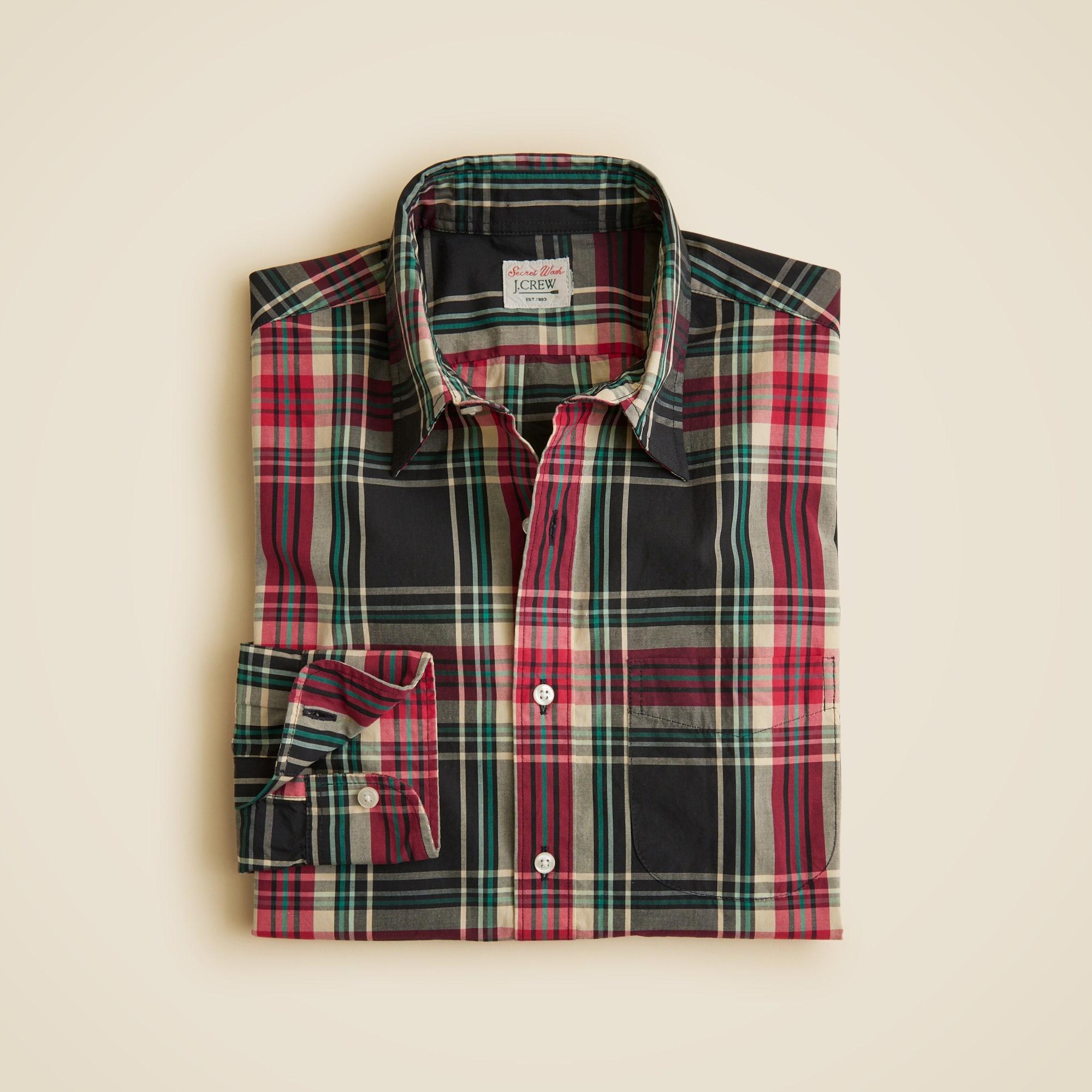 Secret Wash cotton poplin shirt with point collar Product Image