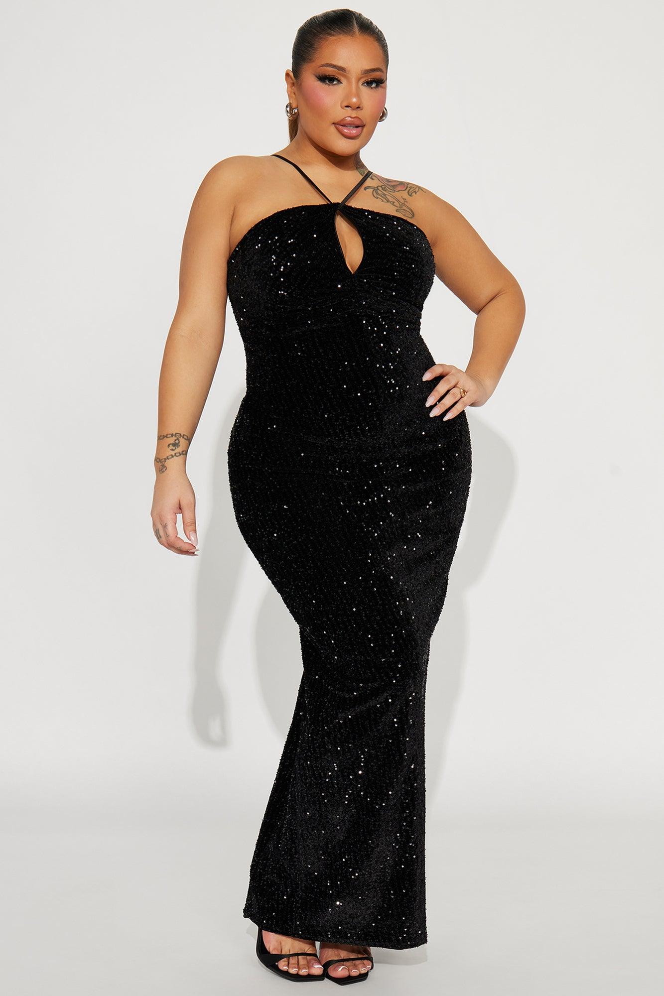 Julie Sequin Maxi Dress - Black Product Image