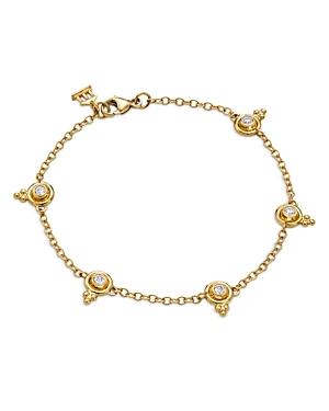 Temple St. Clair 18K Yellow Gold Cl White Diamond Station Link Bracelet Product Image