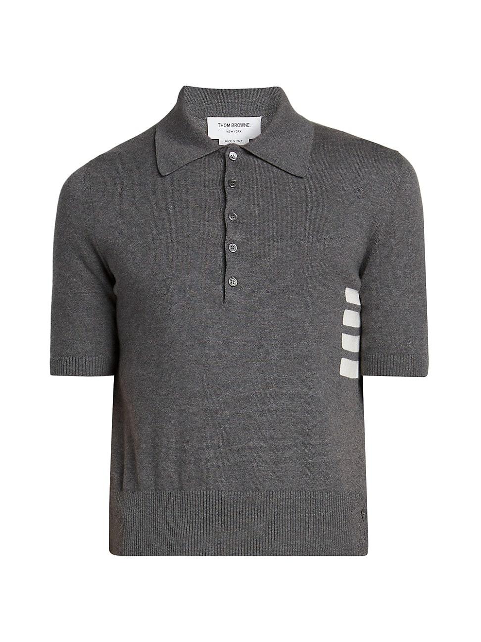 Mens Striped Cotton Polo Shirt Product Image
