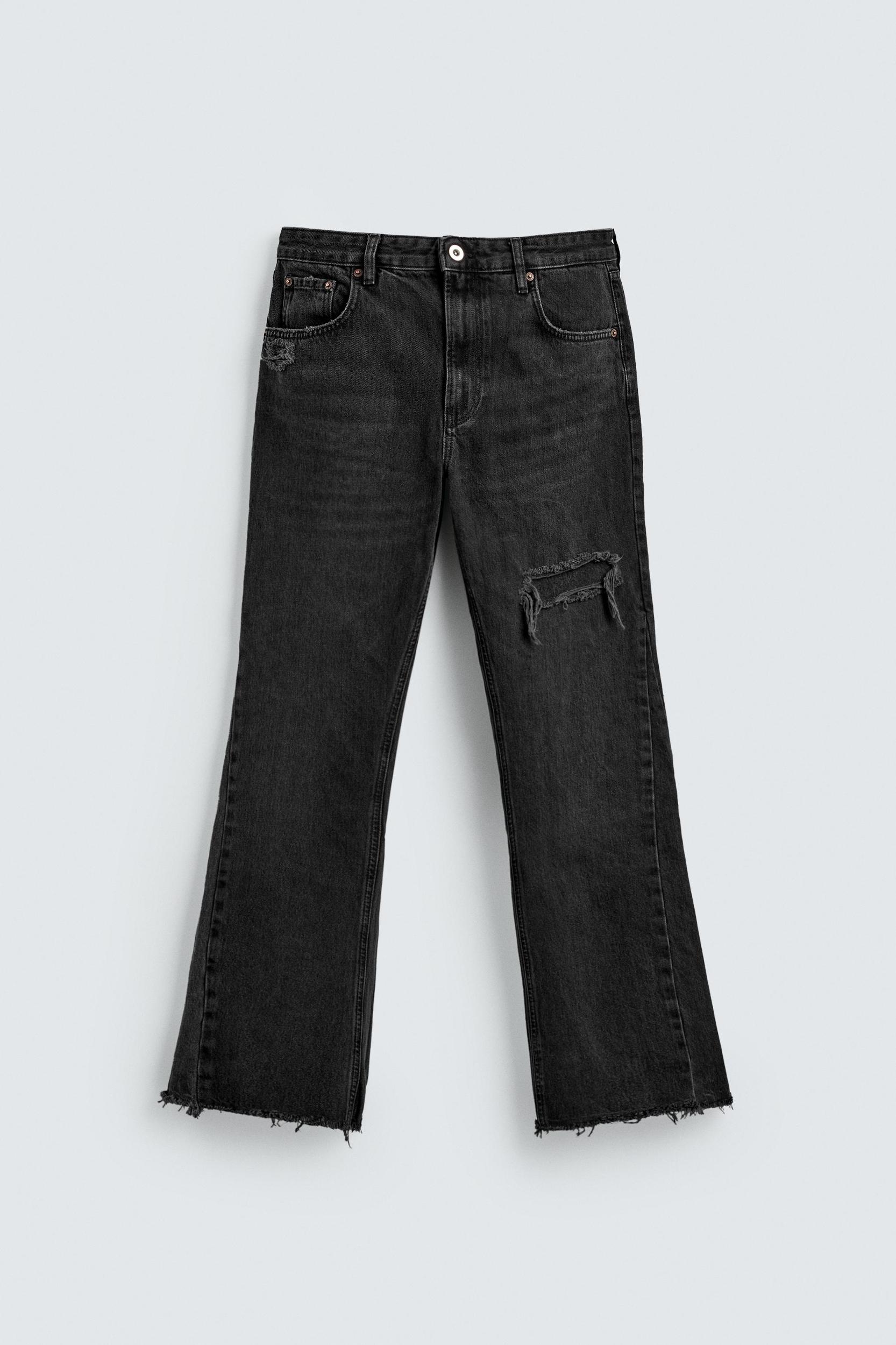 FLARE FIT RIPPED JEANS Product Image