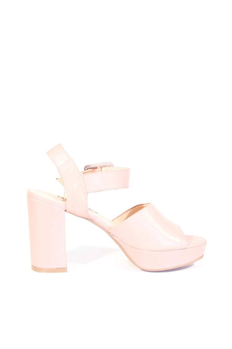 Rose Leather Platform Heels Product Image