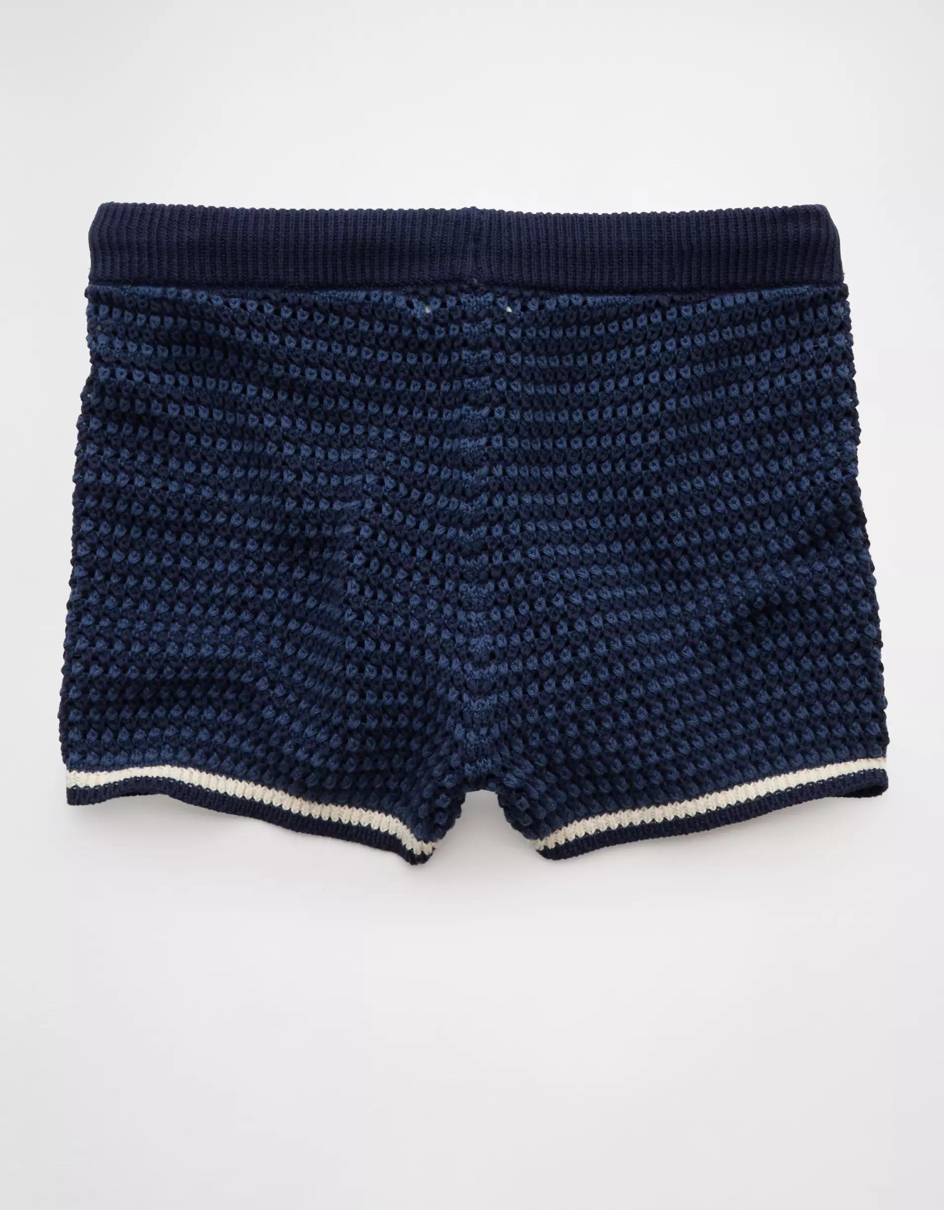 AE Crochet Sweater Striped Short Product Image