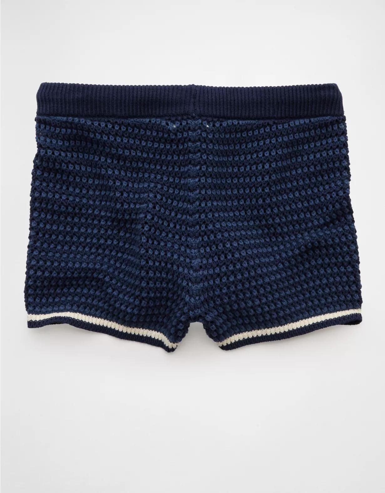 AE Crochet Sweater Striped Short Product Image