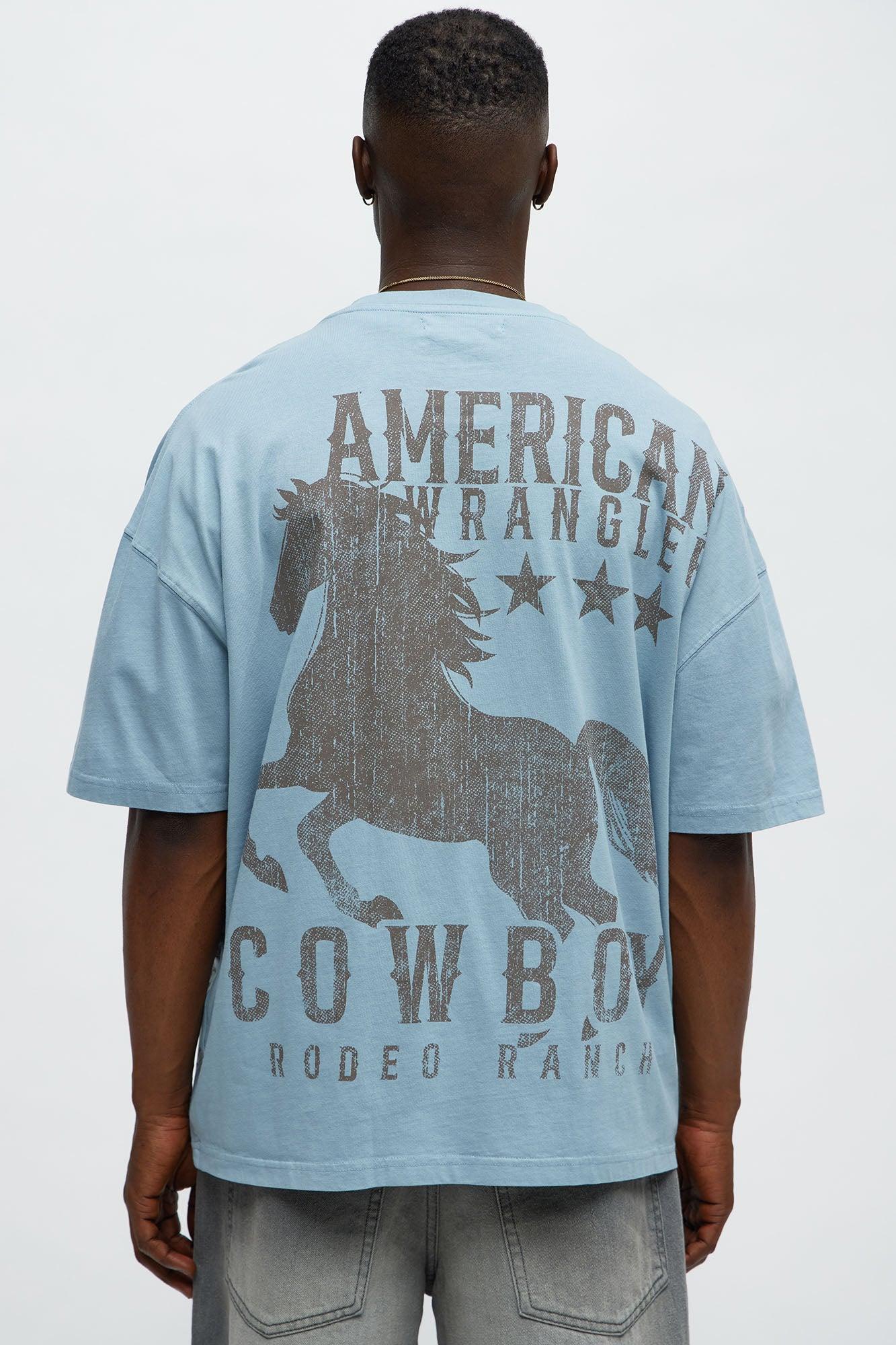 American Rodeo Ranch Oversized Short Sleeve Tee - Light Blue Male Product Image