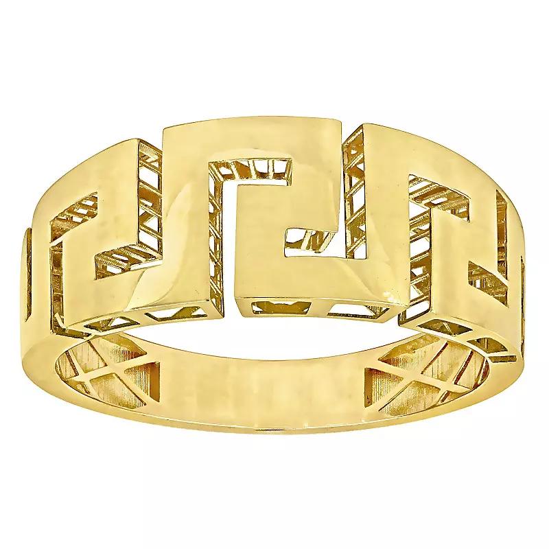 Stella Grace 14k Gold Men's Greek Key Design Ring, Size: 12 Product Image