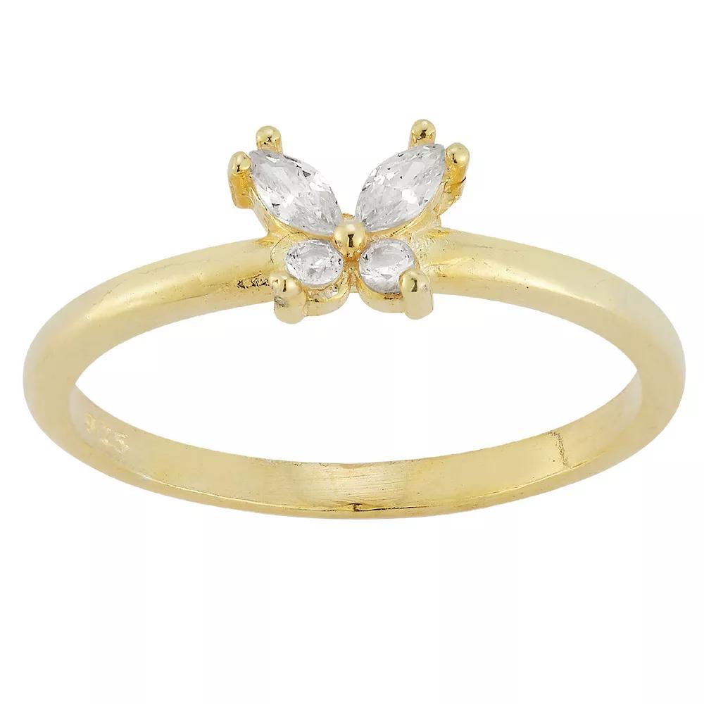 Sunkissed Sterling Cubic Zirconia Flower Open Ring, Women's, Size: 7, Silver Tone Product Image