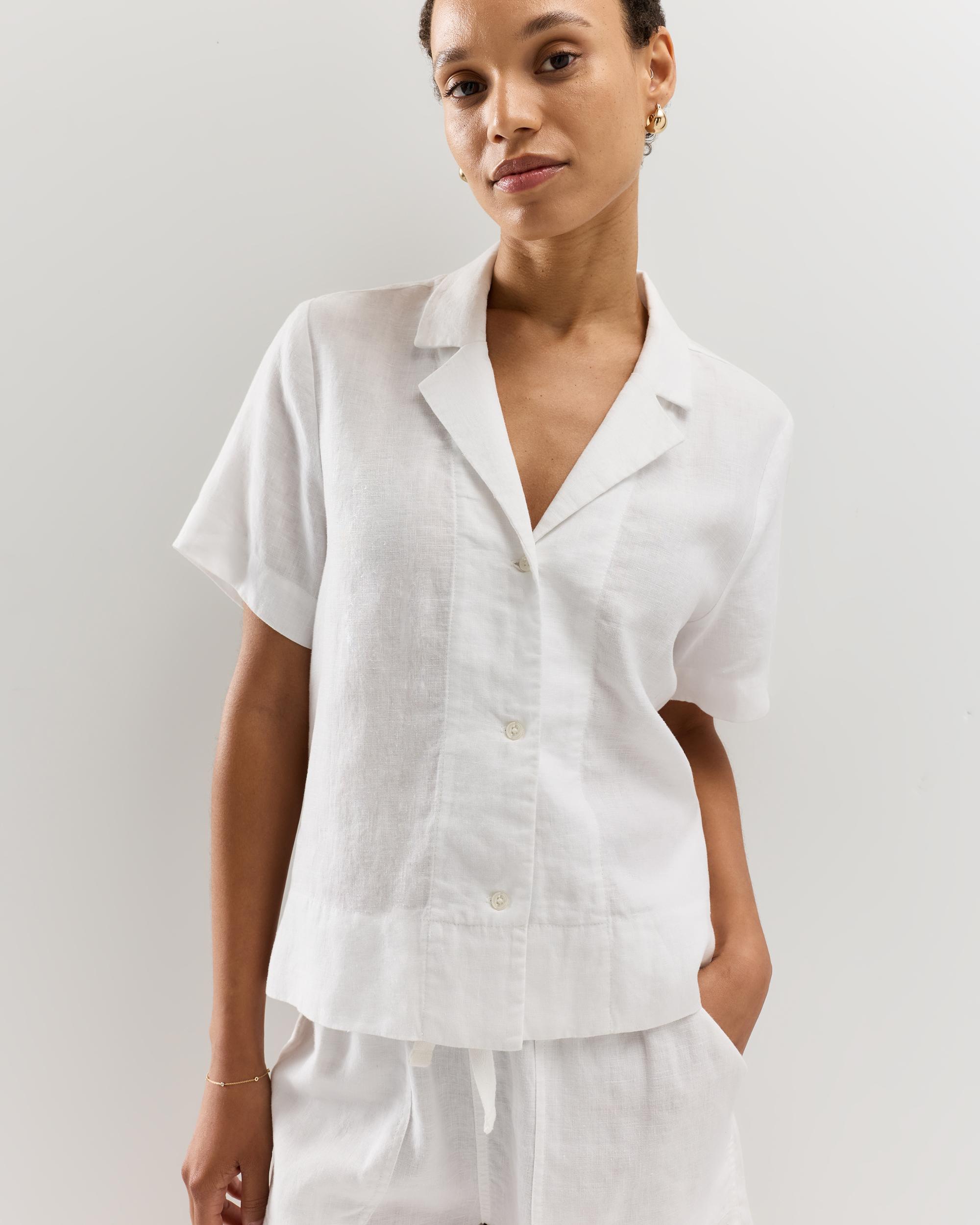 Quince | Women's Short Sleeve Shirt Size XS, Linen Product Image