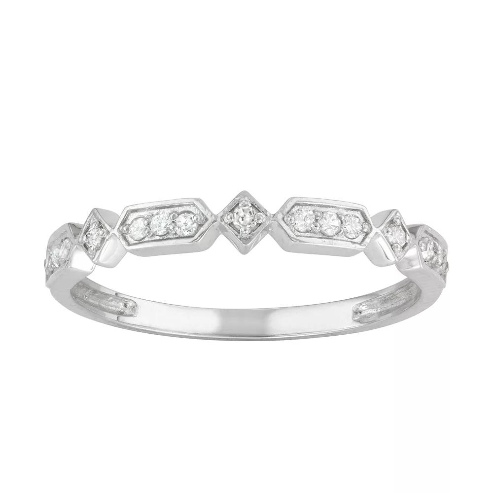 Tiara 10k White Gold 1/8 Carat T.W. Diamond Ring, Women's, Size: 5, 10k Whitegold Product Image