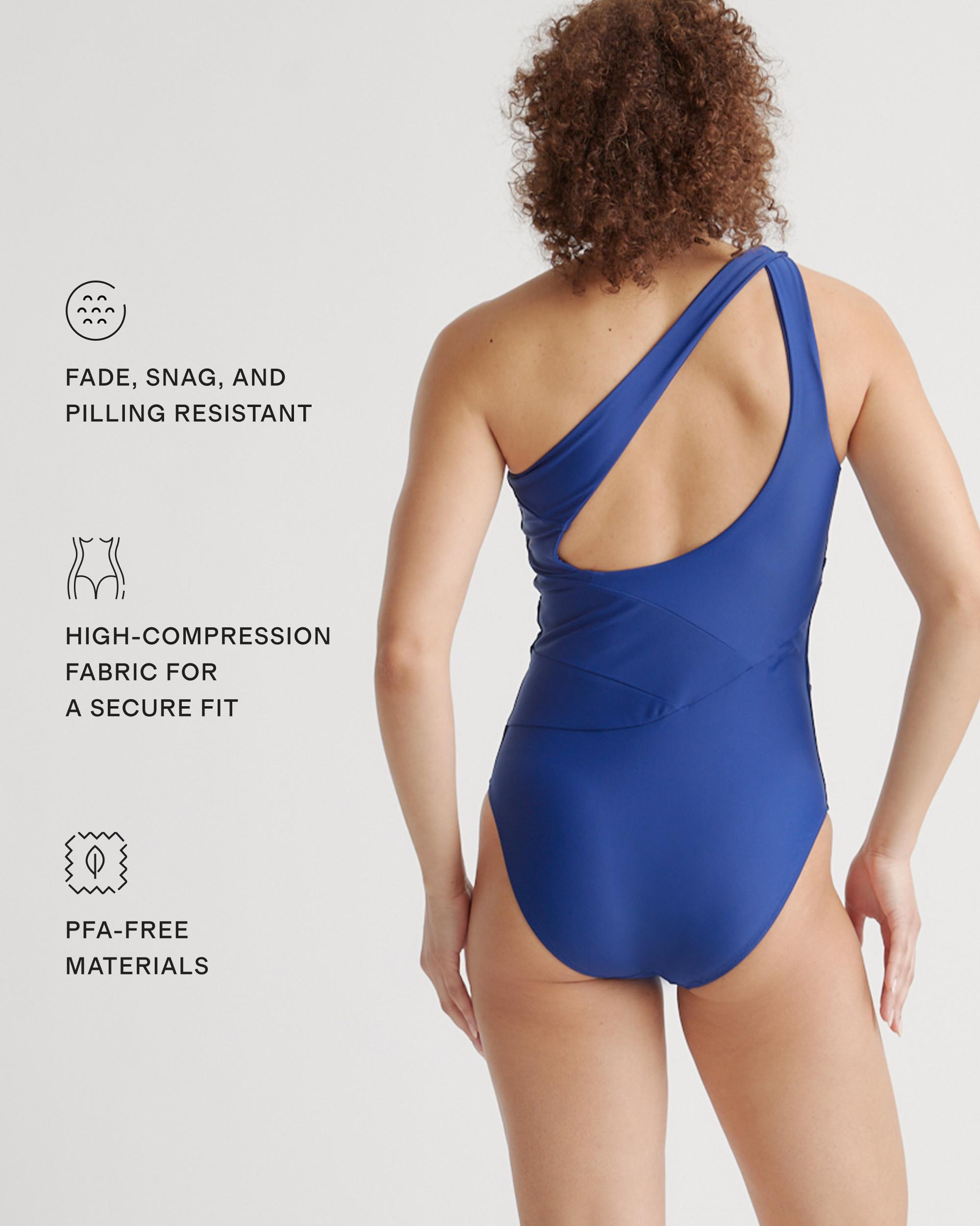 Quince | Women's Italian One Shoulder Swimsuit 78% Recycled Polyamide, 22% Spandex Product Image