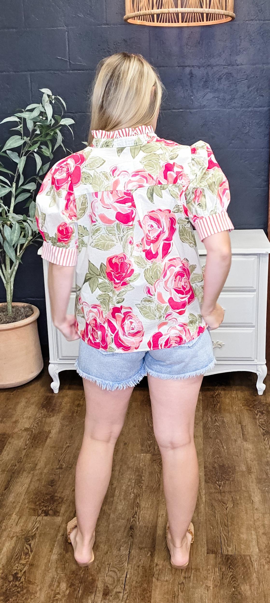 Picnic at the Park Floral Top (Small to Large) (Multiple Color Options) Product Image