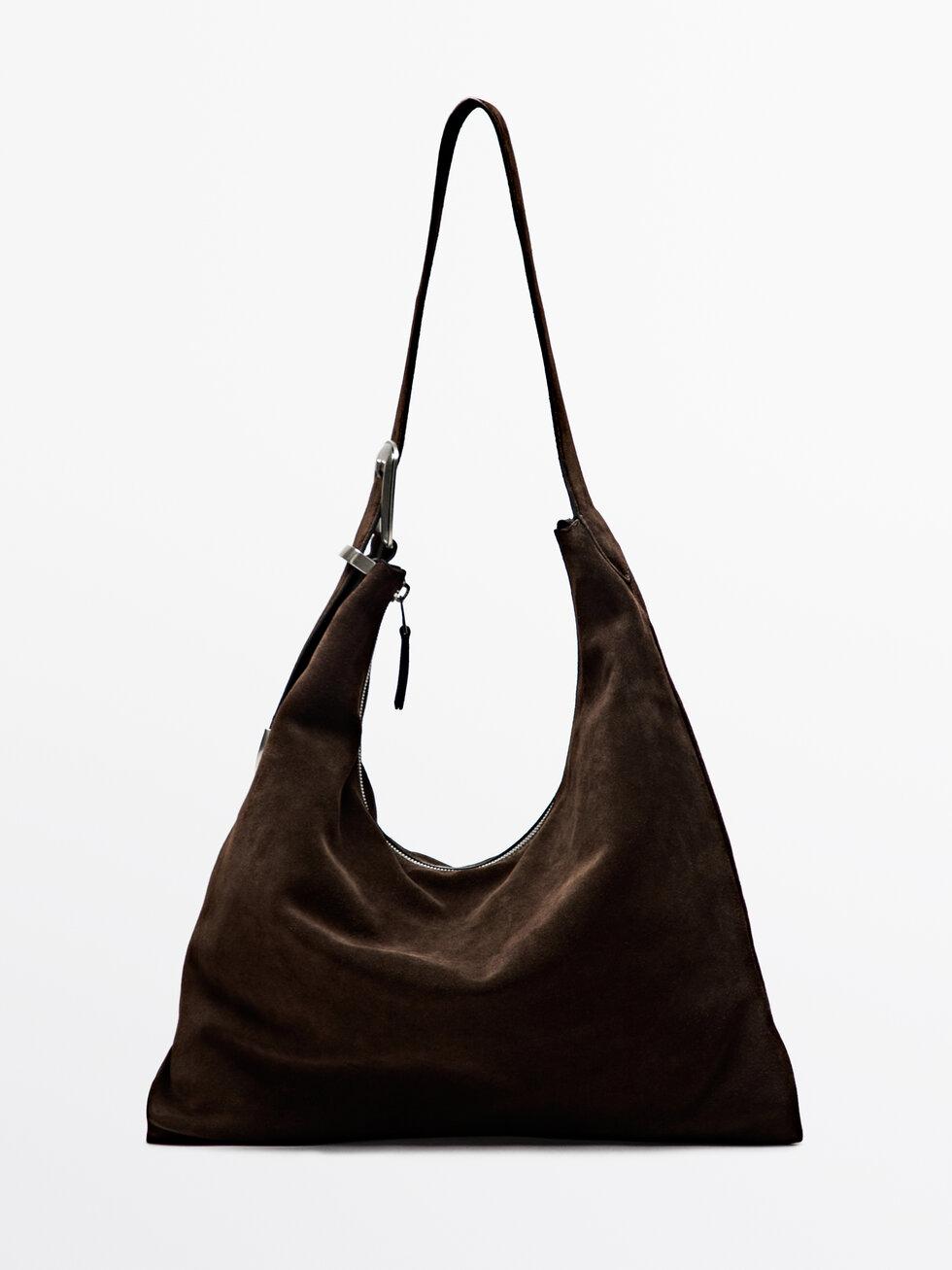 Split leather maxi bag Product Image