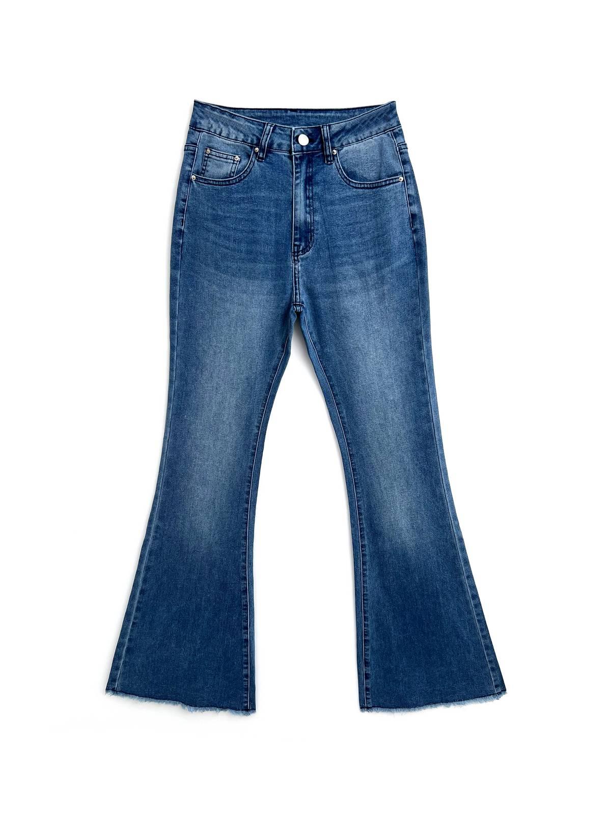 Washed Push Up Flare Leg Jeans Product Image