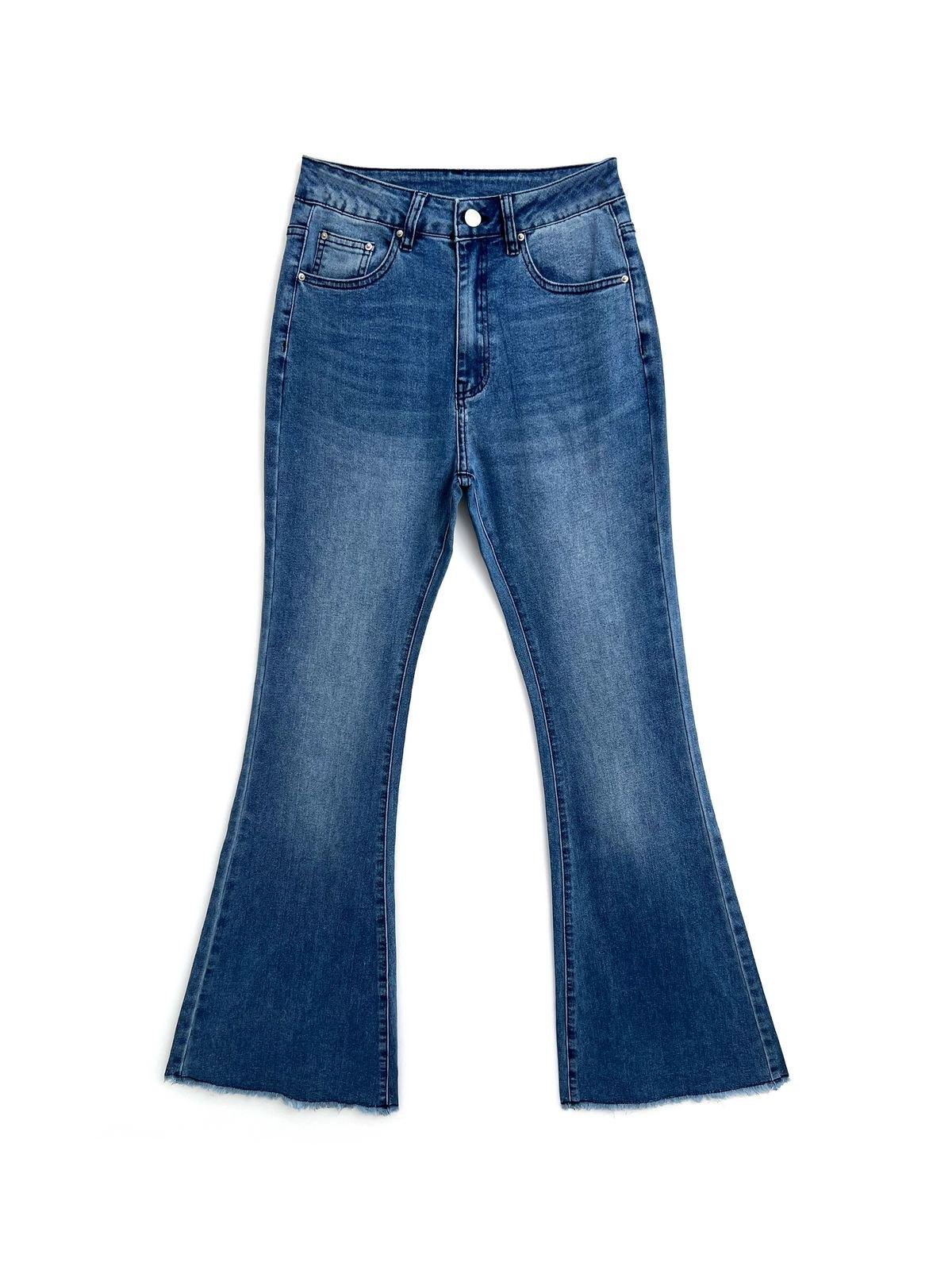 Washed Push Up Flare Leg Jeans Product Image