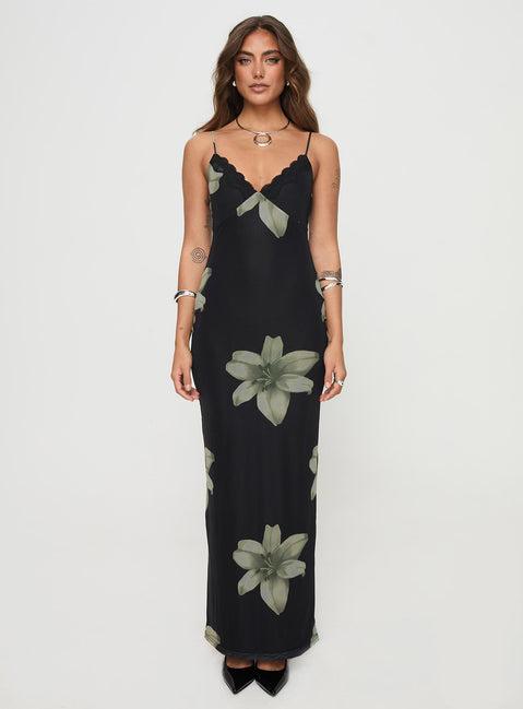 Stardrop Maxi Dress Black Floral Product Image