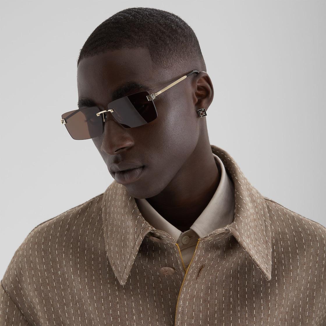 Fendi SkyGold-colored metal sunglasses Product Image